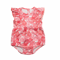 Tiny Too Abstract Flower Romper Pink