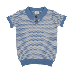 Analogie By Lil Legs Multi Knit Polo - Fresh Blue