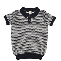 Analogie By Lil Legs Multi Knit Polo - Navy