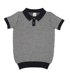 Analogie By Lil Legs Multi Knit Polo - Navy
