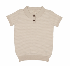 Analogie By Lil Legs Multi Knit Polo - Wheat
