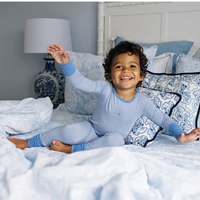 Analogie By Lil Legs Striped Lounge Set - Fresh Blue Stripe