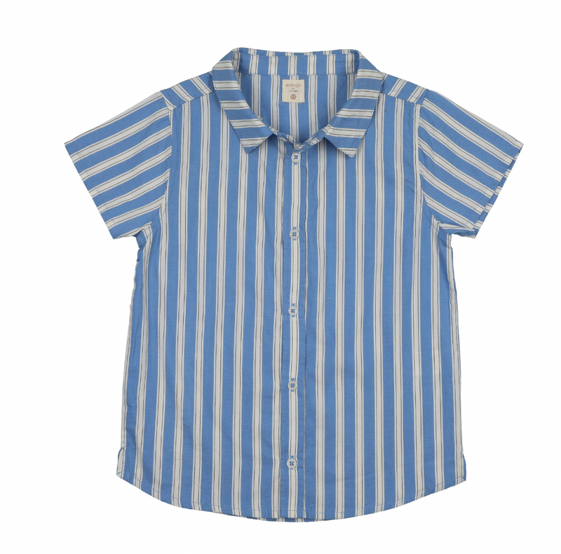 boys short sleeve dress shirt Analogie By Lil Legs Downtown Boys SS Button Down Shirt - Fresh Blue S