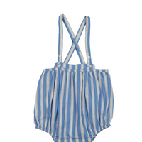 Analogie By Lil Legs Striped Suspender Bloomers - Fresh Blue Stripe