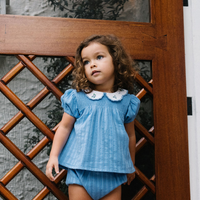 Analogie By Lil Legs Smocked Set - Fresh Blue