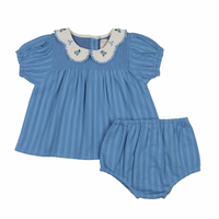 Analogie By Lil Legs Smocked Set - Fresh Blue