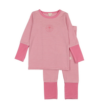 Analogie By Lil Legs Striped Lounge Set - Fresh Pink Stripe