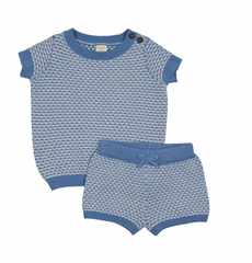 Analogie By Lil Legs Multi Knit Crewneck Set - Fresh Blue