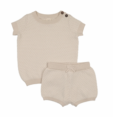 Analogie By Lil Legs Multi Knit Crewneck Set - Wheat