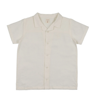 Analogie By Lil Legs Linen Grandpa Shirt - Cream