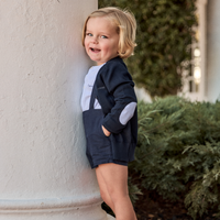 Little Parni Navy Blue Boys Cotton Overalls (K659 NVY)