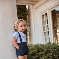 Little Parni Navy Blue Boys Cotton Overalls (K659 NVY)