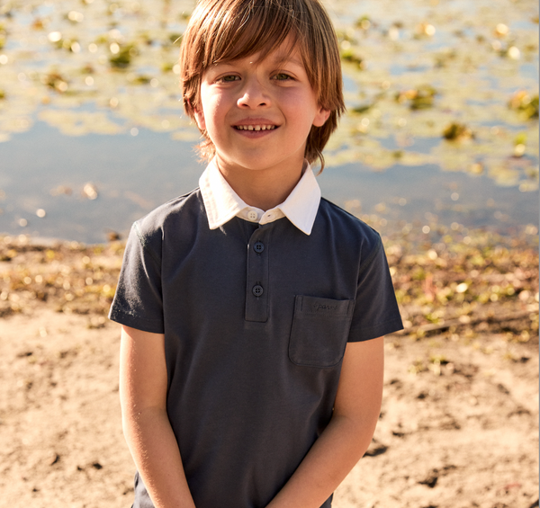 Little Parni Navy Blue LP Embroidered Polo (K605 NVY)