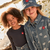 Little Parni Denim Heart Dress (K598)- LONG SLEEVES ALL SIZES
