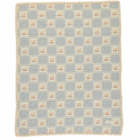 Bebe Organic Blue Horse Patchwork Rocking Horse Blanket