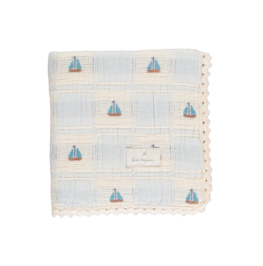Bebe Organic Atlantic Boat Patchwork Sailor Special Blanket
