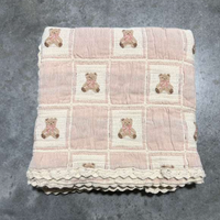 Bebe Organic Mauve Teddy Patchwork Teddy Bear Blanket