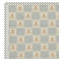 Bebe Organic Blue Teddy Patchwork Teddy Bear Blanket