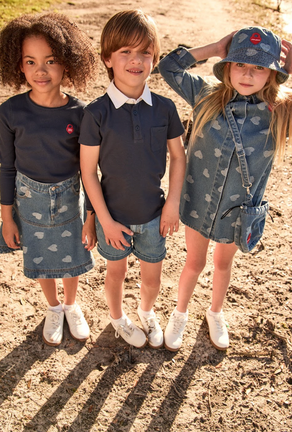 Little Parni Denim Heart Skirt (K599)