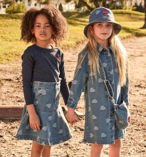 Little Parni Denim Heart Skirt (K599)