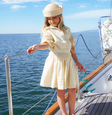 Calla Lili Girl Linen Skirt - Yellow