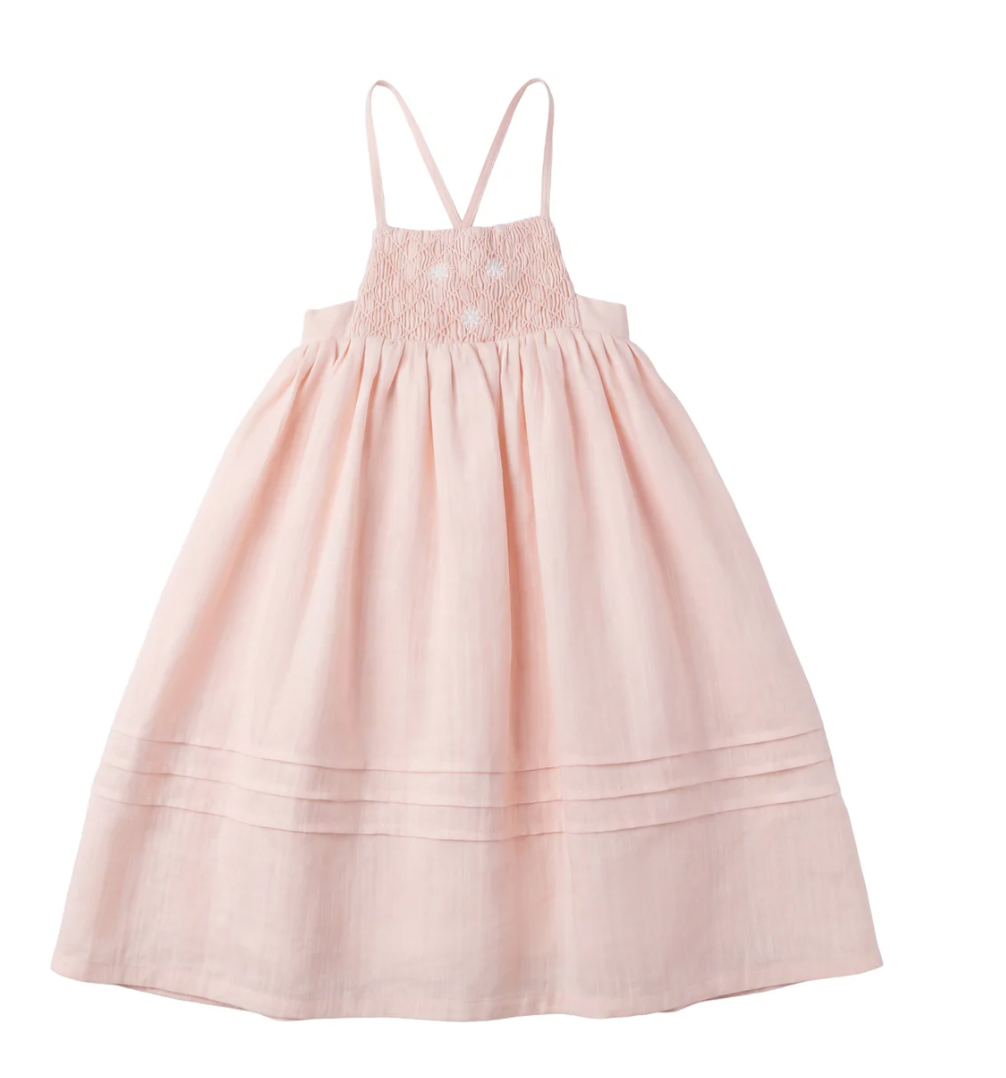 pink dress with daisies Pink Daisy Silk Halter Dress with Tie Neck Detail