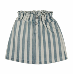 Farren And Me Bermuda Striped Skirt- Light Blue Denim Stripes (fss26-bs04)