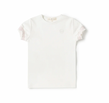 Birnham On The Sea Smocked Tee White/Pink
