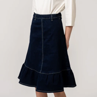 Birnham On The Sea Teen Ruffle Skirt-M Indigo
