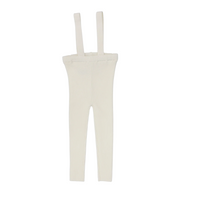 Analogie By Lil Legs Knit Long Suspender Leggings - Cream