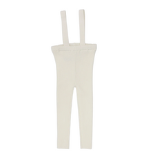 Analogie By Lil Legs Knit Long Suspender Leggings - Cream