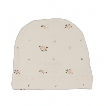 Lilette Rosebud Print Beanie - Cream/Pink