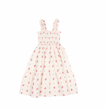 Buho Cream Pink Strawberry Dress
