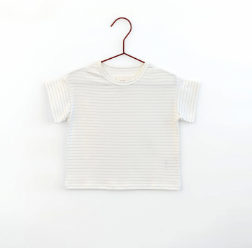 Please Mom Grey Stripe Short Sleeve Tshirt