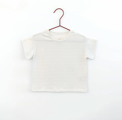 Please Mom Grey Stripe Short Sleeve Tshirt