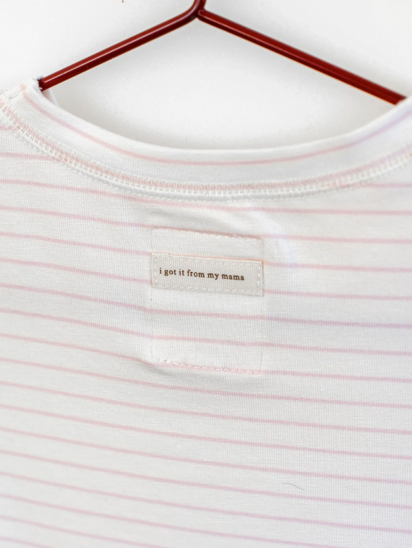 Please Mom Pink Stripe Short Sleeve Tshirt