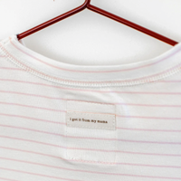 Please Mom Pink Stripe Tshirt- 3/4 sleeve