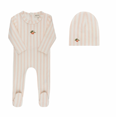 Ely's & Co Fruit Collection Peach Footie + Beanie