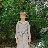 Aurora Car Embroidered Terry Robe Sage