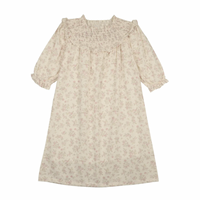 Bonjoy Pastel Garden 3/4 Sleeve Dress - Cream Floral