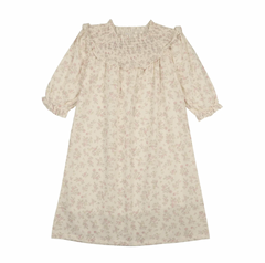 Bonjoy Pastel Garden 3/4 Sleeve Dress - Cream Floral