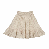 Bonjoy Pastel Garden Smocked Shirt + Skirt Set - Cream Floral