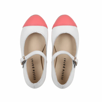 Little Parni Mary Jane Shoes White/Hot Pink (B-002)