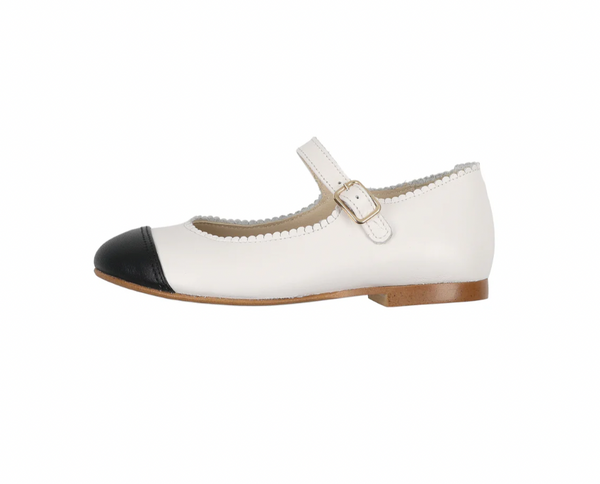 Little Parni Mary Jane Shoes White/Black (B-002)