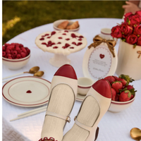 Little Parni Mary Jane Shoes White/Red (B-002)