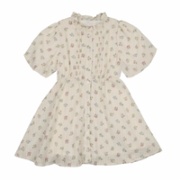 Bonjoy Green Floral Short Sleeve Dress - Green Floral