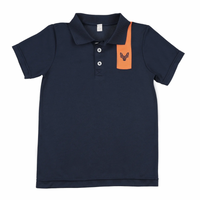 Bopop Navy - Orange Block Polo  PL773