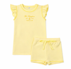 Bonjoy Yacht Club Shorts Set/ Flutter Sleeves - Yellow
