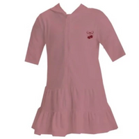 Aurora Terry Robe Pink/Red- plain robe no bow embroidered on it