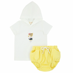 Bondoux Pastel Yellow Girls Short Hoodie Set 255BG